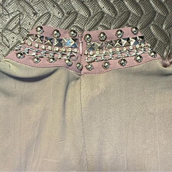 Gracia Lilac Embellished & Feathered  Mesh Top Size Small - Picture 8 of 10